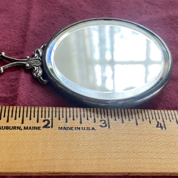 Vintage Portrait of Woman Silverplate Hand Mirror - Picture 4 of 7
